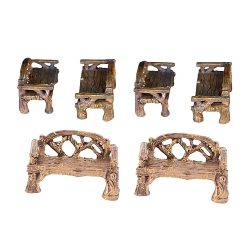 WEKADRIN Miniatur Gartenmöbel Teilig Resin Park Bänke und Stühle Micro Landschaft Deko Wetterfest Langlebig für Puppenhaus und Gartenzubehör Geschenkidee WEKADRIN Miniatur Gartenmöbel Teilig Resin Park Bänke und Stühle Micro Landschaft Deko Wetterfest Langlebig für Puppenhaus und Gartenzubehör Geschenkidee von WEKADRIN