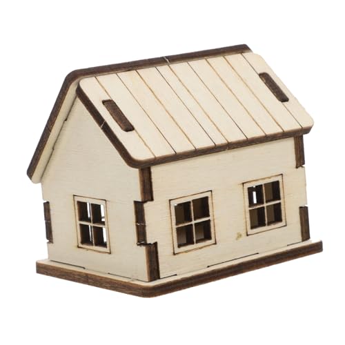 WEKADRIN Miniatur Holzhaus Bausatz DIY Puppenhaus Modell Unfertiges Holzmodell Originelles Lernspielzeug für Erwachsene Dekoratives Haus für Wohn Büroräume von WEKADRIN