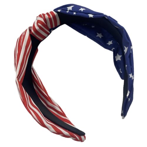 WEKADRIN Patriotisches Geknotetes Stirnband mit Amerikanischer Flagge Modisch und Breit Komfortabler Kopfschmuck für Damen für Unabhängigkeitstag Party und Festliche Anlässe von WEKADRIN