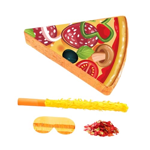 WEKADRIN Pizza Pinata Partyspiel mit Schlagstab und Augenbinde Bunte Pizzastücke Pinata mit Füllöffnung für Süßigkeiten und Konfetti Food Themed Geburtstagsdeko und Party Favors WEKADRIN Pizza Pinata Partyspiel mit Schlagstab und Augenbinde Bunte Pizzastücke Pinata mit Füllöffnung für Süßigkeiten und Konfetti Food Themed Geburtstagsdeko und Party Favors von WEKADRIN