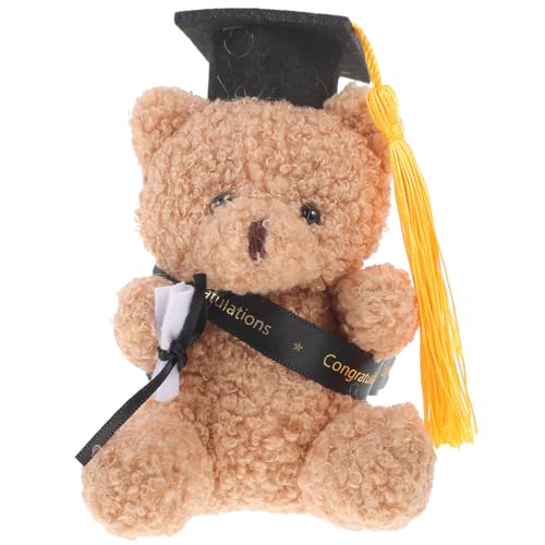 WEKADRIN Plüsch Abschlussbär Mini mit Doktorhut Weiches Kuscheltier Geschenk Abitur Dekorativer Abschlussfeier-bär für Blumenstrauß Party-Dekoration Sichere Langlebige Materialqualität von WEKADRIN