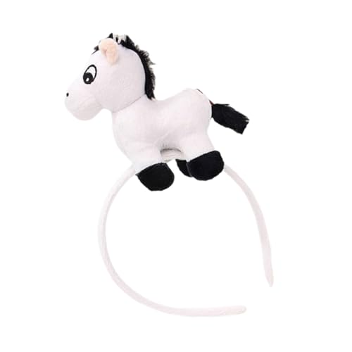WEKADRIN Plüsch Pferde Haarreif Cartoon Animal Headband Neujahr Waschgesicht Haaraccessoire Weiches Hautfreundliches Stirnband Für Erwachsene Kleinkinder Party Cosplay von WEKADRIN