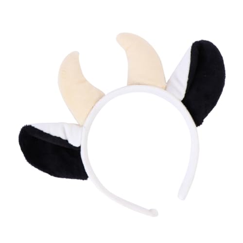 WEKADRIN Tierisches Haarreif Kuh Ohren Stirnband Plüsch Animal Headwear Party Kostüm Haarschmuck für Karneval Halloween Cosplay von WEKADRIN