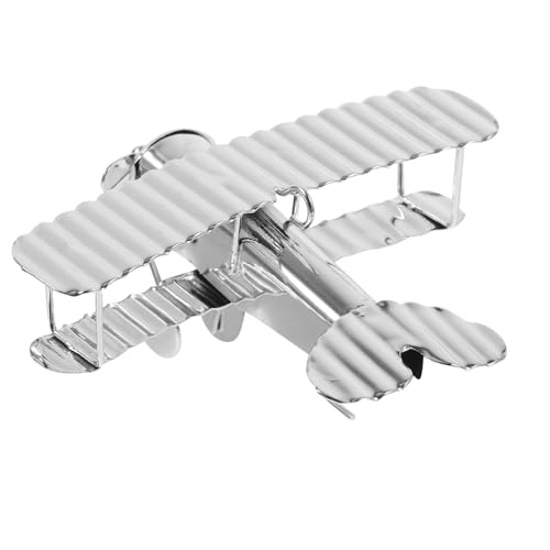 WEKADRIN Vintage Flugzeug Modell aus Stabilem Metall Rustikales Metall Flugzeug Ornament mit Detaillierter Handwerkskunst für Wohnzimmer Büro und Kleines Antikes Dekoobjekt von WEKADRIN