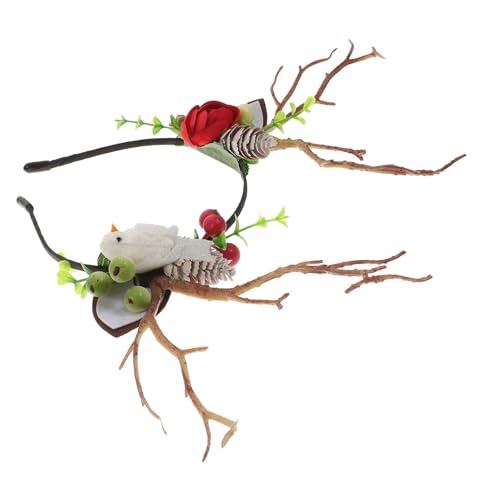 WEKADRIN Weihnachtlicher Haarreif mit Kreativem Geweih und Beerendesign Handgefertigt aus Langlebigem Kunststoff und Modisches Festival Haarband für Damen und Junge Mädchen Auffälliges von WEKADRIN