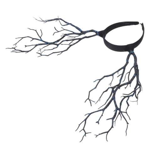 WEKADRIN Witch Horn Haarschmuck Halloween Party Branch Kopfschmuck Damen Leicht Handgefertigt Auffällig Blau von WEKADRIN