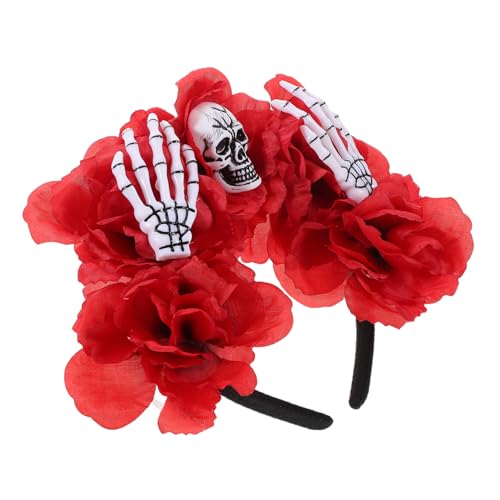 WEKADRIN -stirnband: Rotes Rosen-halloween-stirnband Mit Skelettkralle Und Blumendesign – Horror-haar-accessoire Für Kostümpartys Und Festliche Dekorationen WEKADRIN -stirnband: Rotes Rosen-halloween-stirnband Mit Skelettkralle Und Blumendesign – Horror-haar-accessoire Für Kostümpartys Und Festliche Dekorationen von WEKADRIN