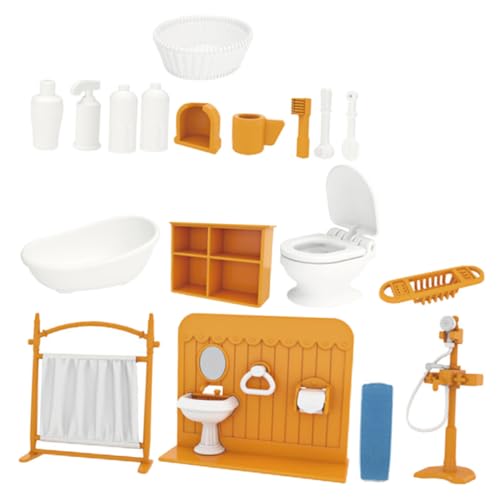 WEKAMOS 1 Satz Babyhaus Badezimmerset Klein Puppenhausmöbel Mädchen Mini Hauszubehör Möbelmodell Winzige Hausmöbel Winzige Möbel Plastik Yellow WEKAMOS 1 Satz Babyhaus Badezimmerset Klein Puppenhausmöbel Mädchen Mini Hauszubehör Möbelmodell Winzige Hausmöbel Winzige Möbel Plastik Yellow von WEKAMOS