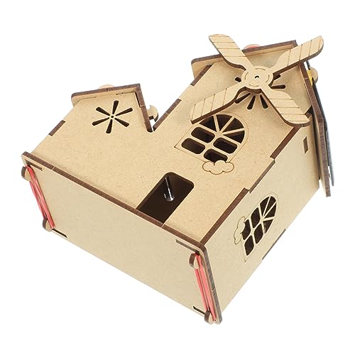 WEKAMOS 1 Satz DIY Solar Powered Wooden House Model für Unfertiger Bausatz für Bildungsprojekte und Experimente für Geburtstage und Feste von WEKAMOS