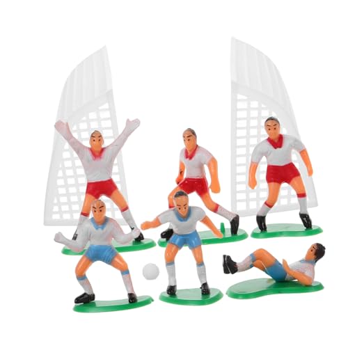 WEKAMOS 1 Satz Footballteam Dekoration Ornamente Fußball-Themen-Topper Mini-Fußballer Fußball Kuchendekoration Fußball Dekoration für Geburtstagskuchen Miniatur-Fußball- PVC von WEKAMOS