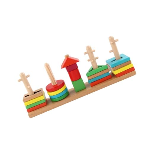 WEKAMOS 1 Satz Geometrisches Holzspielzeug Set Kreatives Matching Block Toy für Montessori Lernspielzeug und Kreativität aus Sicherem und Robustem Holz Gefertigt von WEKAMOS