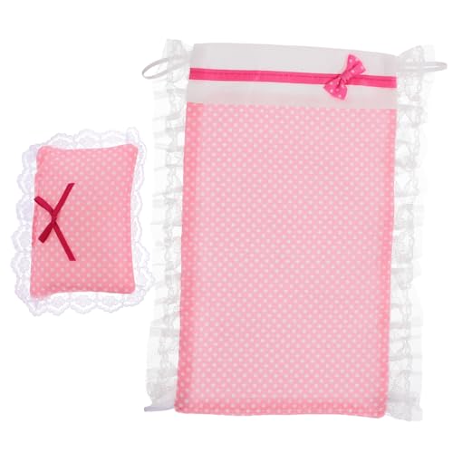 WEKAMOS 1 Satz Mini Bettwäsche Set für Puppenhaus Teiliges Set mit Bettlaken und Kissen für Realistische Schlafzimmer Dekorationen und Fantasievolles von WEKAMOS