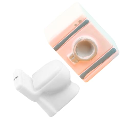 WEKAMOS 1 Satz Mini House Accessory kleine Waschmaschine mini Waschmaschine puppenhaus Toilette realistisch Miniatur Waschmaschine für Puppenhausmöbel puppenhaus zubehör Harz Weiß von WEKAMOS