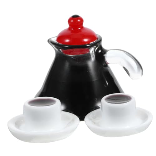 WEKAMOS 1 Satz Mini-Kaffeekanne wohnaccessoires kaffeekanne klein Kleine Kaffeetasse kleine kaffeekanne Miniatures Verzierung der Kaffeekanne Kaffeekannen-Modellierungsschmuck Harz Weiß von WEKAMOS