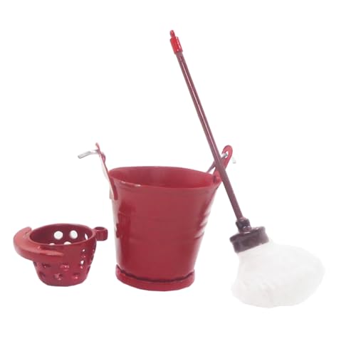 WEKAMOS 1 Satz Mini Mop für Puppenhaus Wischmopp mit Eimer Deko Zubehör für Miniaturmodelle und Fotodekoration Kreative DIY Projekte Mini Häusern WEKAMOS 1 Satz Mini Mop für Puppenhaus Wischmopp mit Eimer Deko Zubehör für Miniaturmodelle und Fotodekoration Kreative DIY Projekte Mini Häusern von WEKAMOS