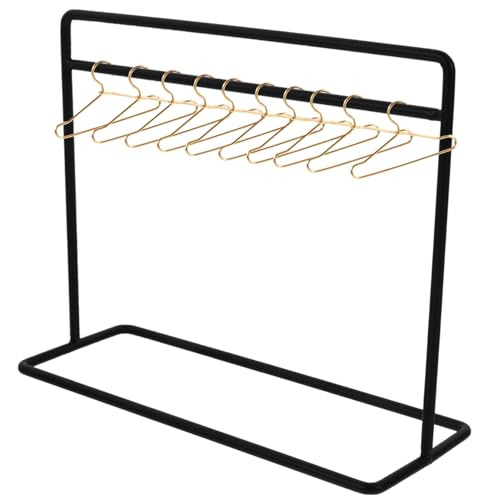 WEKAMOS 1 Satz Mini-aufhänger Puppenbekleidungsregal Babypuppenkleidung Miniatur-Kleidung Gestell Kleidungsstück Garderobenständer Puppenkleiderregal Miniaturmöbel Puppengarderobe Eisen von WEKAMOS