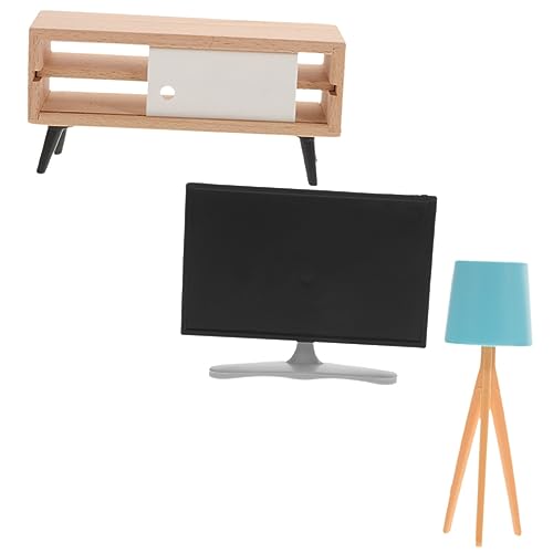WEKAMOS 1 Satz Miniatur Fernseher Modell mit Holzschrank und Tischlampe Puppenhaus Möbel für Kreative Gestaltung und Dekoration für Kinderzimmer und Miniatur Szenen WEKAMOS 1 Satz Miniatur Fernseher Modell mit Holzschrank und Tischlampe Puppenhaus Möbel für Kreative Gestaltung und Dekoration für Kinderzimmer und Miniatur Szenen von WEKAMOS