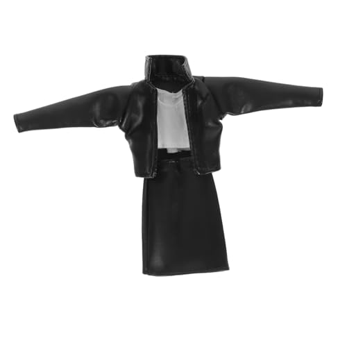 WEKAMOS 1 Satz Puppenkleidungsset aus PU Leder für Puppen Rock Jacke und Weste für Vielseitige Rollenspiele Outfit für Puppenliebhaber und Sammler von WEKAMOS