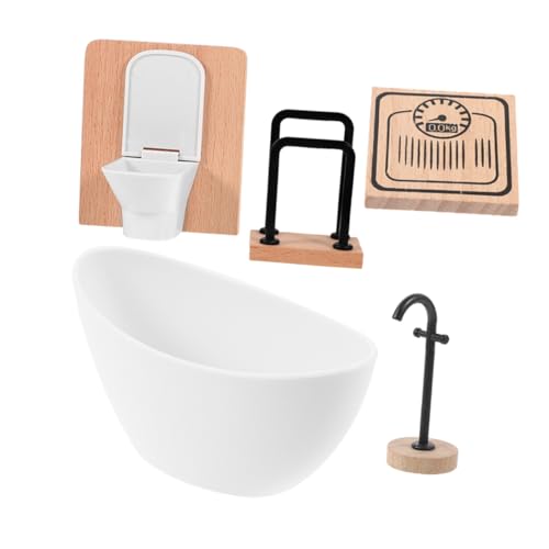 WEKAMOS 1 Satz Puppenzimmer-Badezimmerdekorationen Mini Haus Badewanne Bausatz kleine Puppenstubenmöbel winzige Möbel Holz WEKAMOS 1 Satz Puppenzimmer-Badezimmerdekorationen Mini Haus Badewanne Bausatz kleine Puppenstubenmöbel winzige Möbel Holz von WEKAMOS
