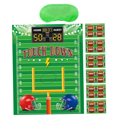 WEKAMOS 1satz Football Party Spielset American Football Interaktive Poster Aufkleber Augenbinde Für Sportthemen-Partys Für Rugby-Spiele Und Kindergeburtstage Bestehend Aus Poster von WEKAMOS