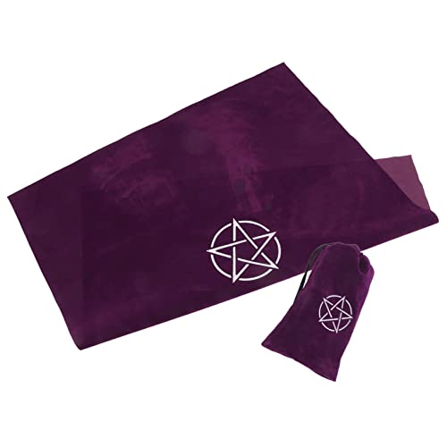 WEKAMOS 1 Satz Tarot Tischdecke Quadratische Tischdecke mit Mystischem Design rutschfest für Wahrsagungen und Spirituelle Zeremonien mit Fünf Punkten von WEKAMOS