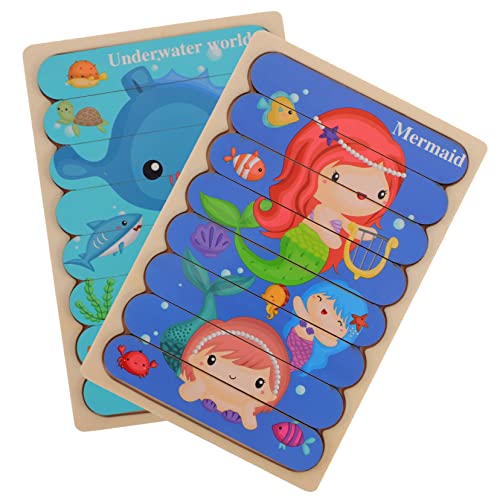 WEKAMOS 1 Satz Wooden Puzzle Toy für Kleinkinder Interaktives Lernspielzeug Kreativität und Logischem für Frühe Bildung mit Meerjungfrau und WEKAMOS 1 Satz Wooden Puzzle Toy für Kleinkinder Interaktives Lernspielzeug Kreativität und Logischem für Frühe Bildung mit Meerjungfrau und von WEKAMOS