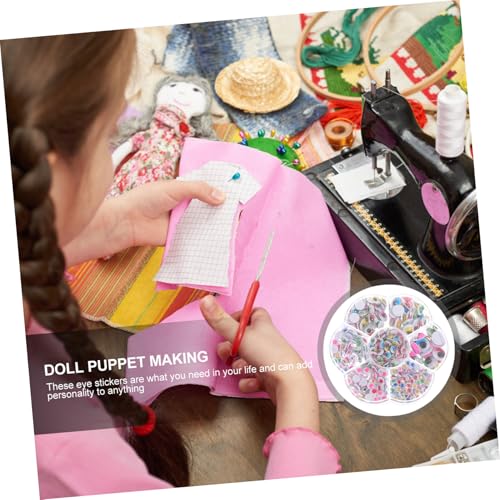 WEKAMOS 1 Schachtel Selbstklebende Bunte Augenaufkleber für DIY Puppen Basteln Umweltfreundlich Langlebig Haftend Glatten Oberflächen Farbige Augenpüppchen Zubehör für Kreativprojekte von WEKAMOS