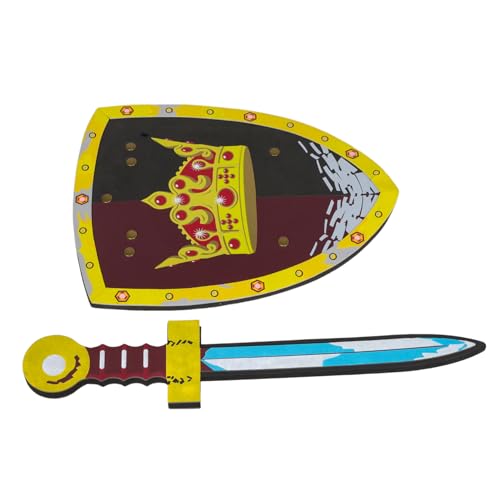 WEKAMOS 1 Set Foam Sword Und Shield Für Kinder Rollenspiel Spiel Spielzeug Halloween Pirate Party Bevorzugt Gefälschte Schwerter Rollenspiel Spiel Shield Kinder Abenteuer Set Outdoor von WEKAMOS