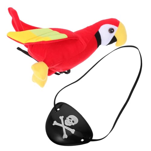 WEKAMOS 1 Set Piratenpapagei Requisiten Kostüm Augenklappe Halloween Cosplay Requisiten Ausgestopfter Papagei Für Die Schulter Piratenspielzeug Papagei Piratenschulter Papagei WEKAMOS 1 Set Piratenpapagei Requisiten Kostüm Augenklappe Halloween Cosplay Requisiten Ausgestopfter Papagei Für Die Schulter Piratenspielzeug Papagei Piratenschulter Papagei von WEKAMOS