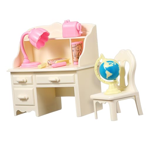 WEKAMOS 1 Set Puppenhaus-arbeitszimmermöbel: Miniatur-Schreibtisch Und -Stuhl Für Kinder Und Sammler – Mini-Modell Für Die Puppenhaus-sammlerausstellung von WEKAMOS
