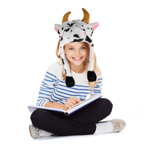 WEKAMOS 1 Stück Plüsch Kuhmütze mit Beweglichen Ohren Cartoon Tierhut für Erwachsene für Cosplay Halloween und Partys Warm und Bequem Elastisch Kunstpelz WEKAMOS 1 Stück Plüsch Kuhmütze mit Beweglichen Ohren Cartoon Tierhut für Erwachsene für Cosplay Halloween und Partys Warm und Bequem Elastisch Kunstpelz von WEKAMOS