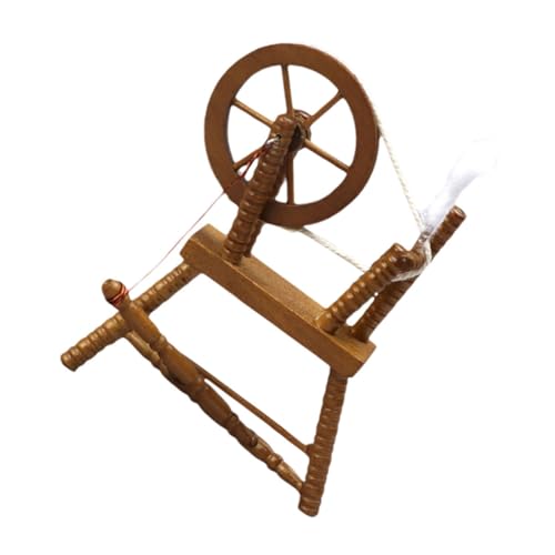 WEKAMOS 1 Stück Puppenhaus Miniatur Möbel Modell Dekorative Handbetriebene Spinnmaschine Retro Deko für Puppenstube für Sammler und Kleine Wohnaccessoires von WEKAMOS