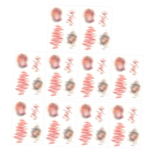 WEKAMOS 10 Blatt Narbenstreich Gefälschte Narben Halloween Narbenaufkleber Aufkleber Für Narbentattoos Falsche Wunde Gesicht Tattoo Aufkleber Gesicht Haut Tattoo Wundtattoo-Aufkleber PVC von WEKAMOS