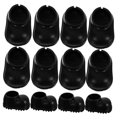 WEKAMOS 10 Paare Regenstiefelzubehör kleine Hausrequisiten Mini-Regenstiefel kleine Regenschuhdekorationen Puppenhausschuhe Mini-Boot- Plastik Schwarz von WEKAMOS