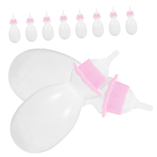 WEKAMOS 10 Stück Babyflasche Gefälschte Futterflasche Puppenflasche Kleine Futterflaschen Gefälligkeiten Für Die Babyparty Puppenhaus Mini-milchflaschen Plastik Weiß von WEKAMOS