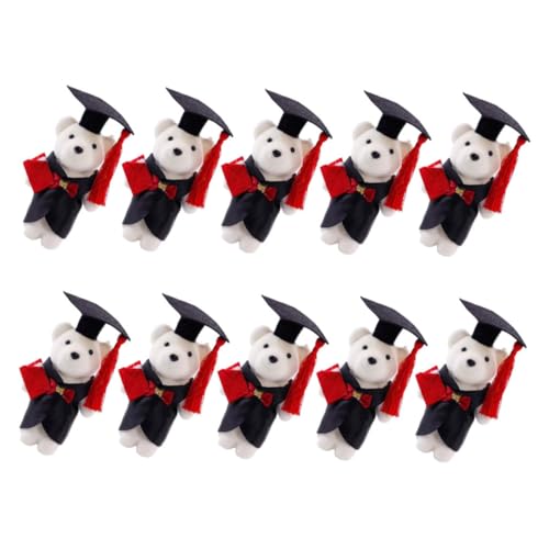 WEKAMOS 10 Stück Graduierte Doktorbär Puppe Grad Blumenarrangements Dekorierter Bär Für Den Abschluss Mini Abschlusstier Abschlusstier Plüschtier Abschluss Mini Plüschtier von WEKAMOS