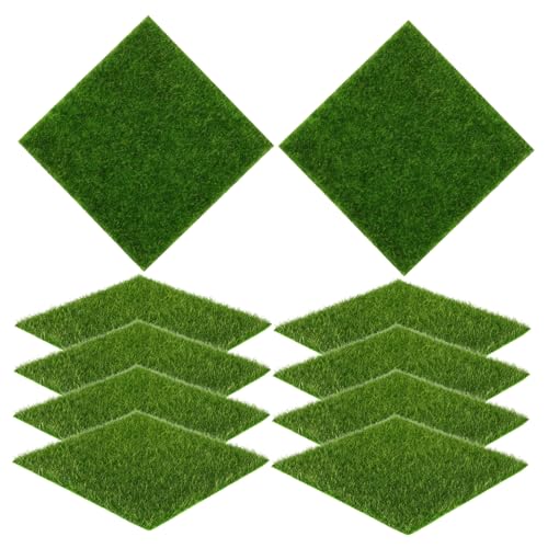 WEKAMOS 10 Stück Künstliches Kunstmoos Lochmontage Blumentopf Künstliche Dekoration Graszubehör Moospflanze Blumentopf Baumaterial Moosmaterial Moosgrün Chemiefaser von WEKAMOS