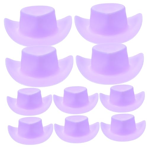 WEKAMOS 10 Stück Mini Cowboy Hat Dekoration Party Western Mini-Cowboy-Mütze Puppenzubehör Cowboy-Hut Mini-Cowboyhüte zum Basteln Cowboyhut für Puppen Cowgirl-Hüte Miniatur Plastik Violett WEKAMOS 10 Stück Mini Cowboy Hat Dekoration Party Western Mini-Cowboy-Mütze Puppenzubehör Cowboy-Hut Mini-Cowboyhüte zum Basteln Cowboyhut für Puppen Cowgirl-Hüte Miniatur Plastik Violett von WEKAMOS