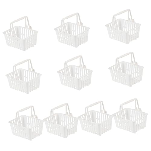 WEKAMOS 10 Stück Mini Einkaufskörbe für Teiliges aus Kunststoff für Puppenhaus und Rollenspiele Robuste und Praktische Handhabung Dekoration WEKAMOS 10 Stück Mini Einkaufskörbe für Teiliges aus Kunststoff für Puppenhaus und Rollenspiele Robuste und Praktische Handhabung Dekoration von WEKAMOS