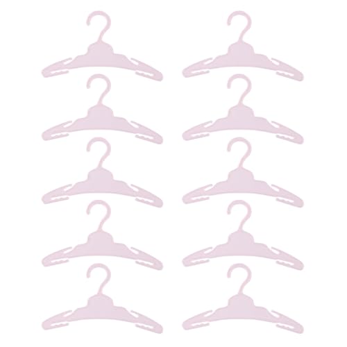WEKAMOS 10 Stück Mini Puppen Kleiderbügel aus Kunststoff Puppen Outfits Aufbewahrung Puppenzubehör für Organisation von Puppenkleidung für Geburtstage und Feiertage von WEKAMOS