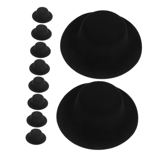 WEKAMOS 10 Stück Mini Top Hats Schwarz Kleine Formelle Hüte für DIY Puppenhandwerk Kreative Pet Caps Leicht Elegant Geeignet für Weihnachtsfeiern Bastelprojekte Haustiere Partydekoration von WEKAMOS