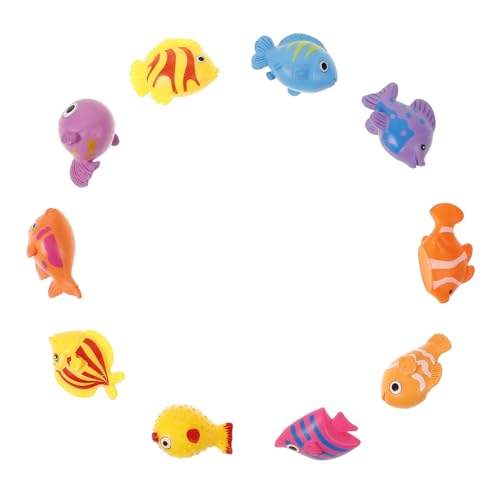 WEKAMOS 10 Stück Miniatur Meerestiere Figuren Teiliges Kunststoff Fische Deko für Aquarium Garten Tischdekoration für Mini Landschaften und Puppenhausgestaltung von WEKAMOS