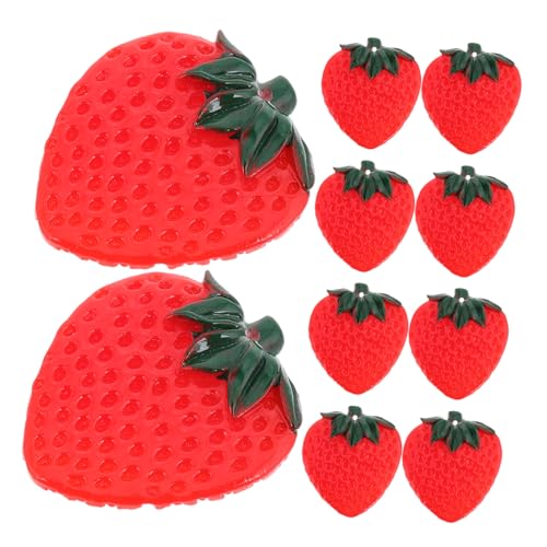 WEKAMOS 10 Stück Obst-Modell süßes Erdbeerdekor Küchenspielzeug falsches Erdbeerdekor simulierte Fruchtscheiben Mini-Obstdekor Erdbeerscheiben künstliche Fruchtdekoration PVC rot WEKAMOS 10 Stück Obst-Modell süßes Erdbeerdekor Küchenspielzeug falsches Erdbeerdekor simulierte Fruchtscheiben Mini-Obstdekor Erdbeerscheiben künstliche Fruchtdekoration PVC rot von WEKAMOS