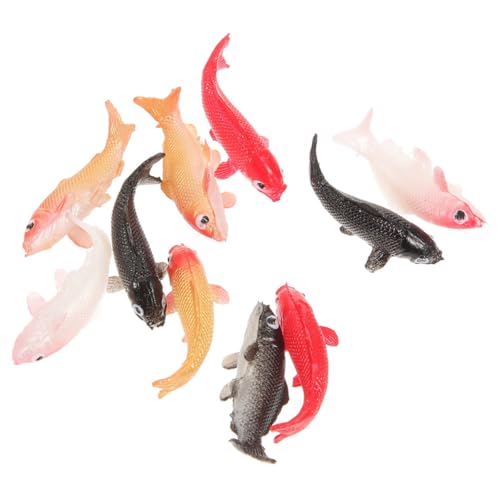 WEKAMOS 10 Stück Puppenhaus-Modell Figur Mini Schwebend Realistisch Simulation Winzig Mikro Tank Simulieren Künstlich Ornament Klein Fisch Zeug Simulierter Fisch Plastik von WEKAMOS