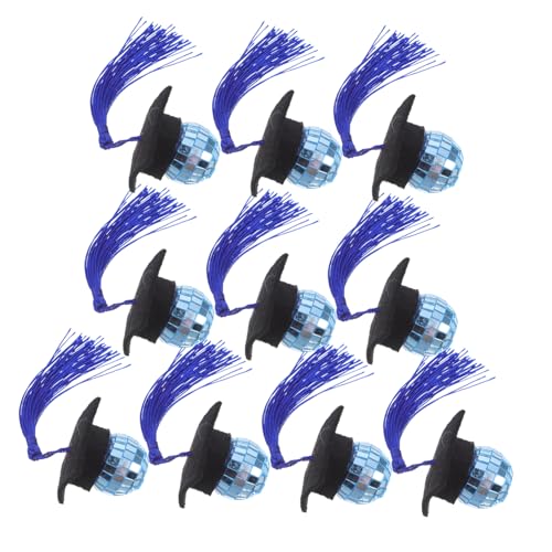 WEKAMOS 10 Stück Teiliges Cupcake Topper Abschlusskappenform mit Disco Kugel und Realistischen Quasten Kleine Tortendeko für Schul und Unigraduierungen Partyaccessoire für Abiball und WEKAMOS 10 Stück Teiliges Cupcake Topper Abschlusskappenform mit Disco Kugel und Realistischen Quasten Kleine Tortendeko für Schul und Unigraduierungen Partyaccessoire für Abiball und von WEKAMOS