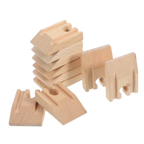 WEKAMOS 10 Stück Teiliges Holzschienen Zubehör für Holzspielzeuge Geeignet für Modelleisenbahnen und Szenenbau Sicher und Langlebig für Kreative Spielideen von WEKAMOS