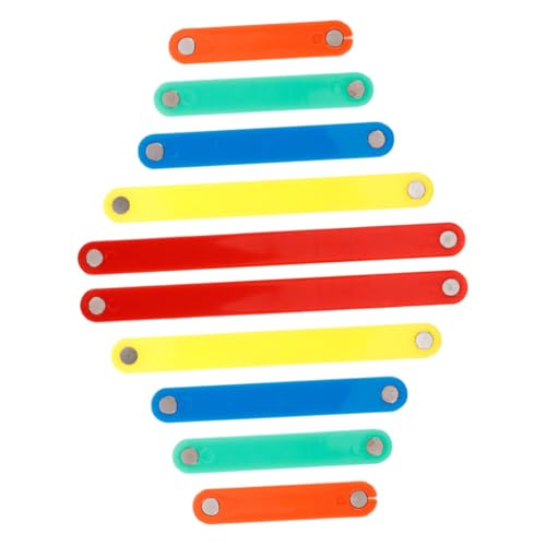 WEKAMOS 10 Stück Teiliges Magnetische Bausteine für Kreatives Puzzle zur Mathematischer Fähigkeiten mit Geometrischen Streifen für Vorschule Kindergarten und Interaktives Lernen in von WEKAMOS
