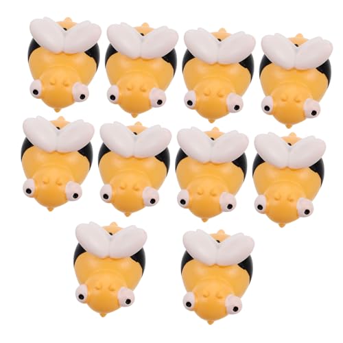 WEKAMOS 10 Stück Teiliges Mini Bienen aus Resin Handgefertigte Kleine Bienenfiguren für DIY Bastelprojekte Feengarten Dekoration Mikrolandschaft und Partyzubehör Miniatur Ornamente von WEKAMOS