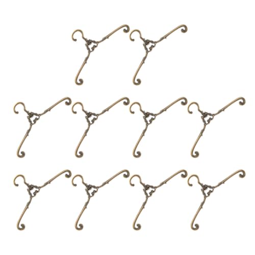 WEKAMOS 10 Stück Teiliges Mini Metall Kleiderbügel für Puppenkleider Langlebige Antike Miniatur Kleiderbügel aus Legierung Realistische Puppenkleiderbügel zur Organisation und von WEKAMOS