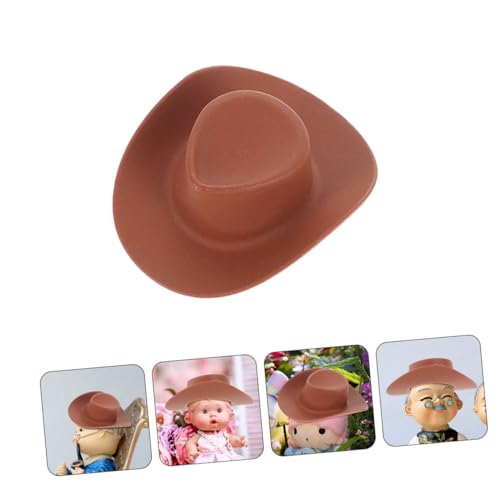 WEKAMOS 10 Stück Teiliges Miniatur Cowboystrohhüte für Puppen Dekoratives Bastelzubehör Vielseitige Hüte für Puppenhaus DIY Handwerk von WEKAMOS